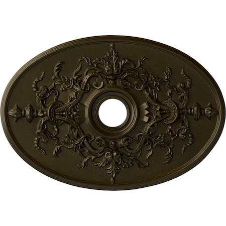 Ekena Millwork Alexa Medallion (Canopies up to 5 5/8"), 30 3/4"W x 21 1/4"H x 3 7/8"ID x 1 5/8"P, Green Gold CM21X30ALGGS